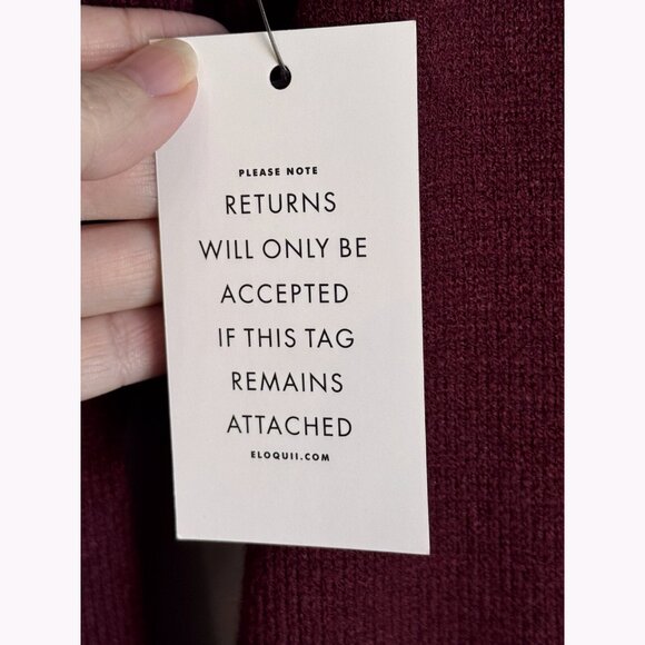 Eloquii Women’s 16 Cowl Neck Side Split Sweater Midi Dress Burgundy Stretch - Picture 7 of 14